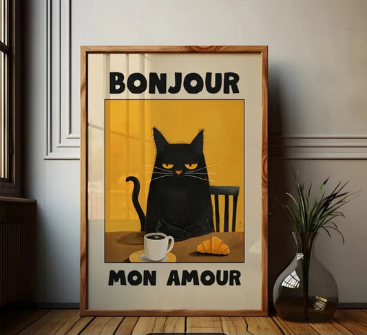 Toile Art Déco Chat